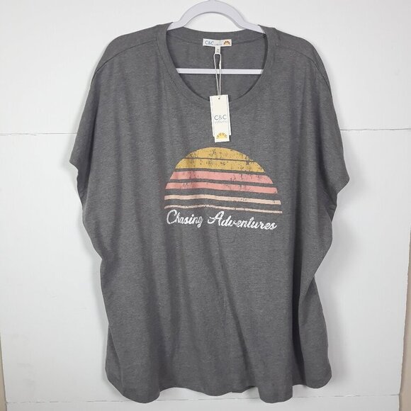 NWT C&C California Chasing Adventure Graphic T-Shirt 3X - Picture 1 of 8